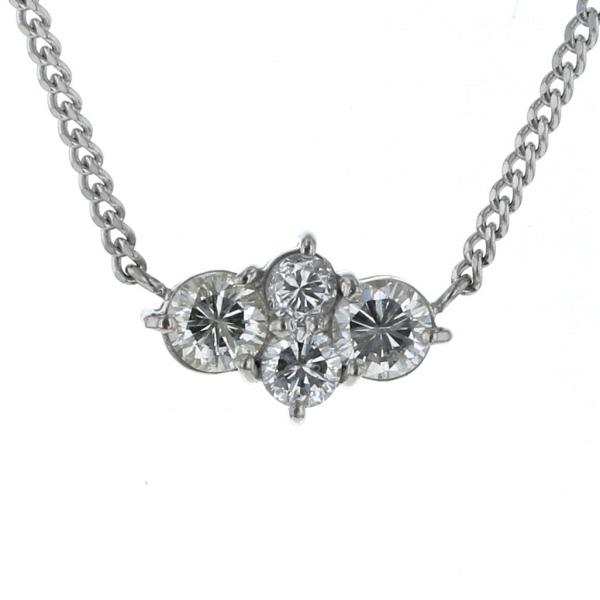 Pt900 Pt850 プラチナ ネックレス ダイヤモンド 0.52ct ラウンド 4粒  