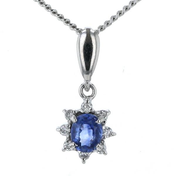 LaSoma ラソマ Pt850 Pt900 プラチナ ネックレス サファイア0.32ct 