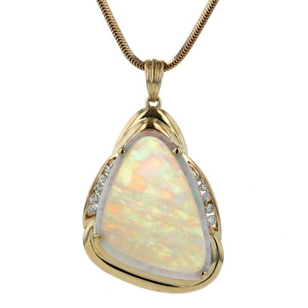 K18YG K14YG イエローゴールド ネックレス オパール ダイヤモンド  