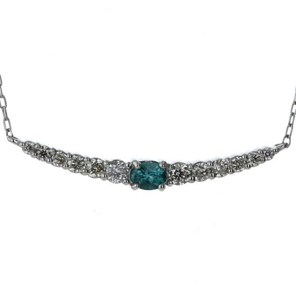 Pt900 Pt850 ネックレス パライバトルマリン 0.10ct ダイヤモンド 0.20