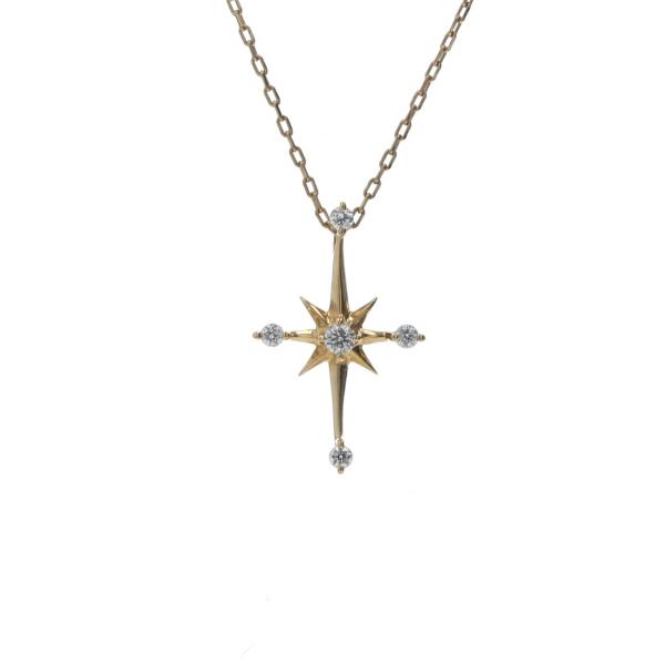 値下げ Star Jewelry K18YG クロッシングスター ネックレス 