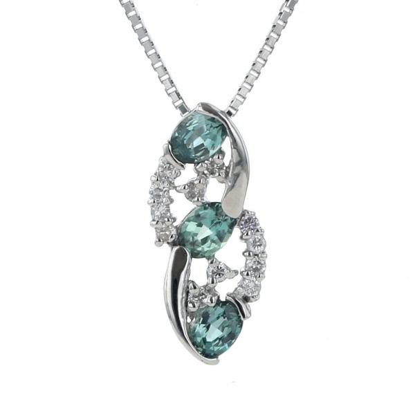 Pt900 Pt850 プラチナ ネックレス アレキサンドライト 0.50ct