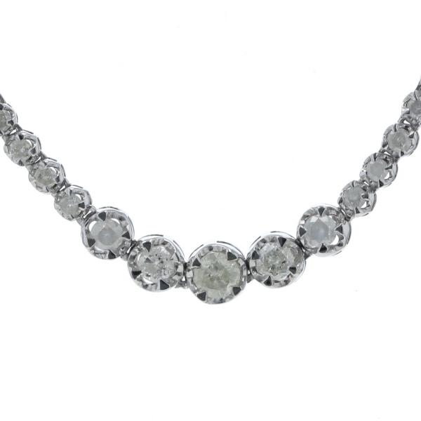 値下げ K18WG ホワイトゴールド ネックレス ダイヤモンド 4.00ct
