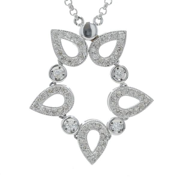 K18WG ホワイトゴールド ネックレス ダイヤモンド 0.57ct 2way
