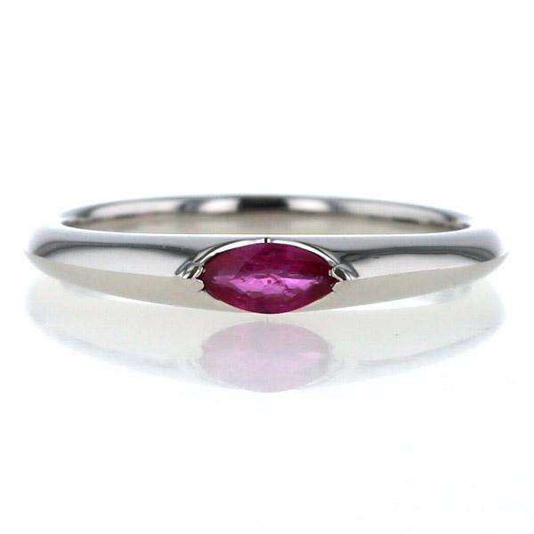 GSTV Pt950 プラチナ リング ルビー 0.20ct マーキス 1粒 デザイン  