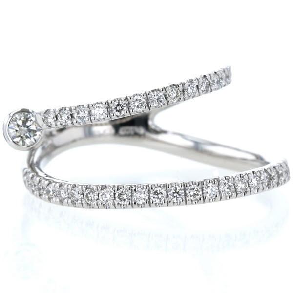 Pt900 プラチナ リング ダイヤモンド 0.75ct サムリング 親指用 2連