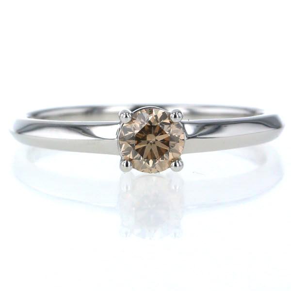 GSTV ジェムティービー Pt950 プラチナ リング ブラウンダイヤモンド  