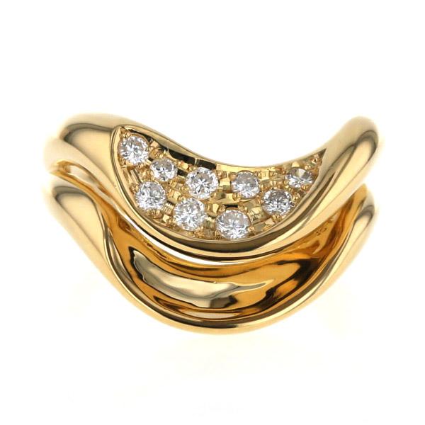 K18YG イエローゴールド リング ダイヤモンド 0.30ct 9粒 パヴェ  