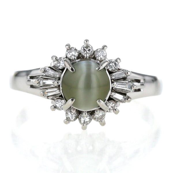 Pt900 キャッツアイ取り巻きリング12.5号