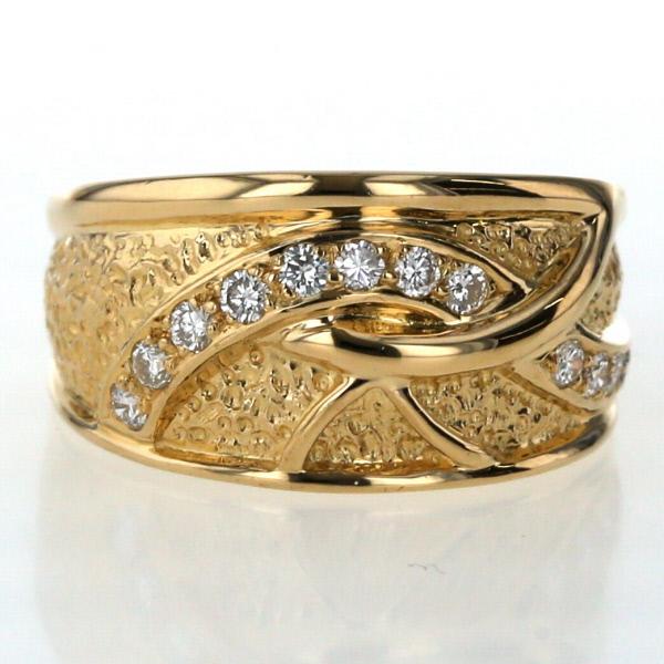 値下げ SP K18YG イエローゴールド リング ダイヤモンド クロス