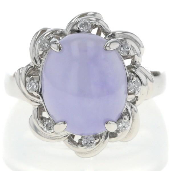 Pt900 プラチナ リング ヒスイ ラベンダー翡翠 5.00ct ダイヤモンド