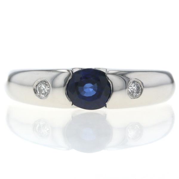 Pt900 プラチナ リング サファイア 0.85ct ダイヤモンド 0.08ct 