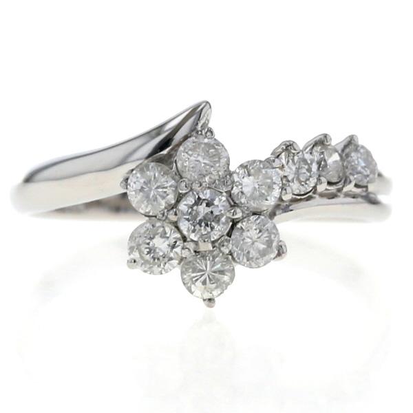 Pt900 プラチナ リング ダイヤモンド 0.53ct ラウンド フラワー