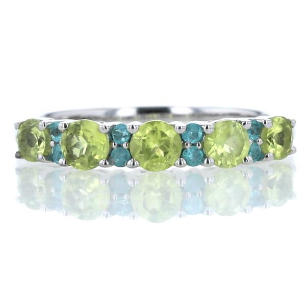 値下げ QVC K18WG ホワイトゴールド リング パロットクリソベリル0.90