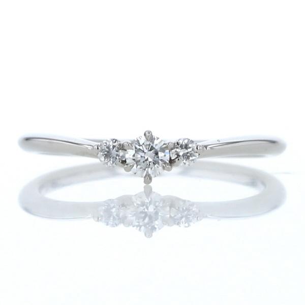 Kuno ケイウノ Pt950 プラチナ リング ダイヤモンド0.16ct 3粒 V字  