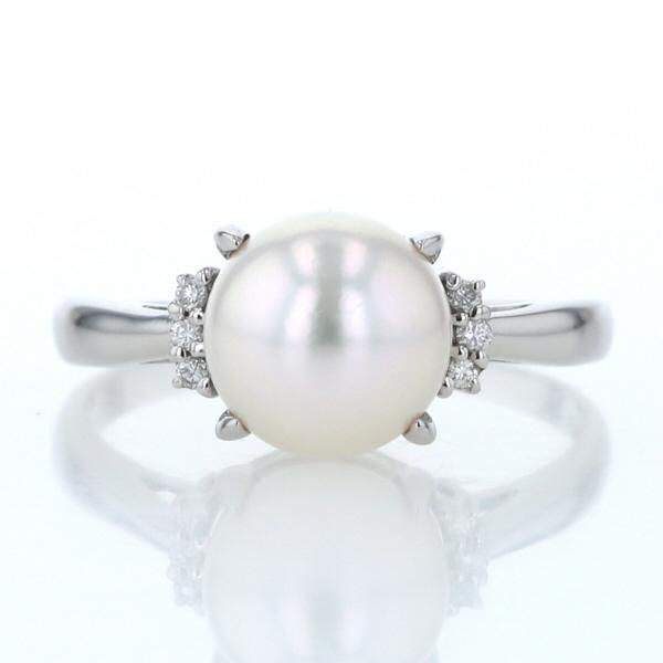 プラチナ900ダイヤ入りパールリング20 【公式通販】