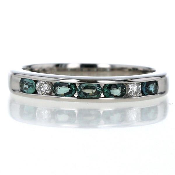 Pt900 プラチナ リング アレキサンドライト 0.32ct ダイヤモンド 0.08 
