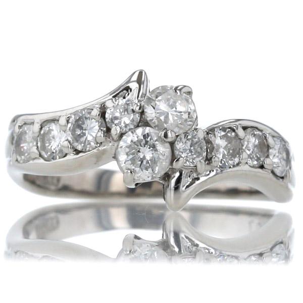 Pt900 プラチナ リング ダイヤモンド 1.00ct 抱き合わせ カーブライン 