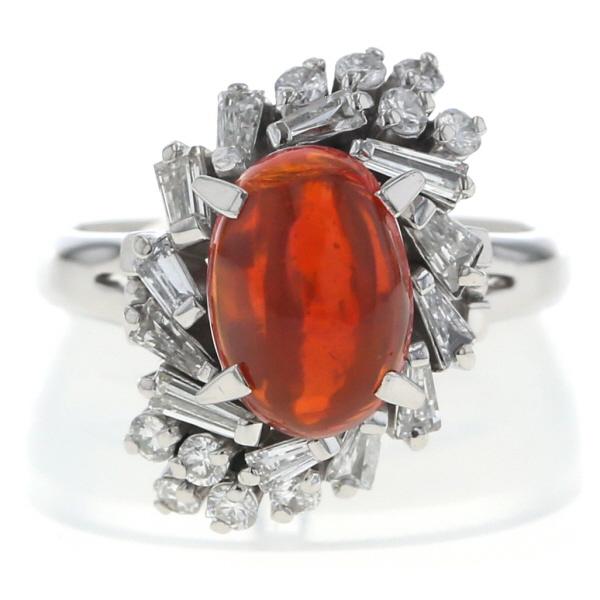 Pt900 プラチナ リング ファイアオパール 1.86ct ダイヤモンド