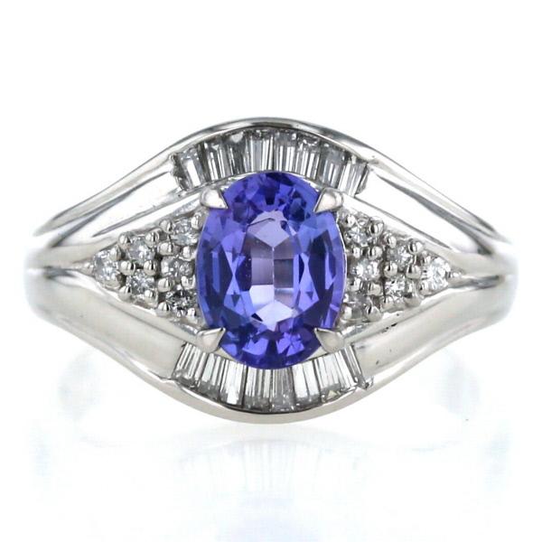 Pt900 プラチナ リング タンザナイト 1.33ct ダイヤモンド 041ct