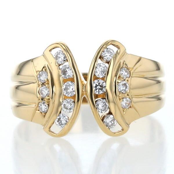 K18YG イエローゴールド リング ダイヤモンド 0.25ct クロス C K18YG イエローゴールド リング ダイヤモンド 0.25ct クロス C
