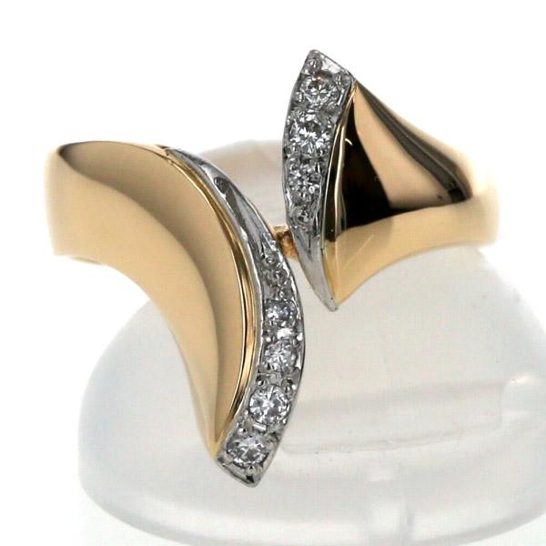 値下げ K18YG Pt900 コンビ リング ダイヤモンド 0.13ct 値下げ K18YG Pt900 コンビ リング ダイヤモンド 0.13ct