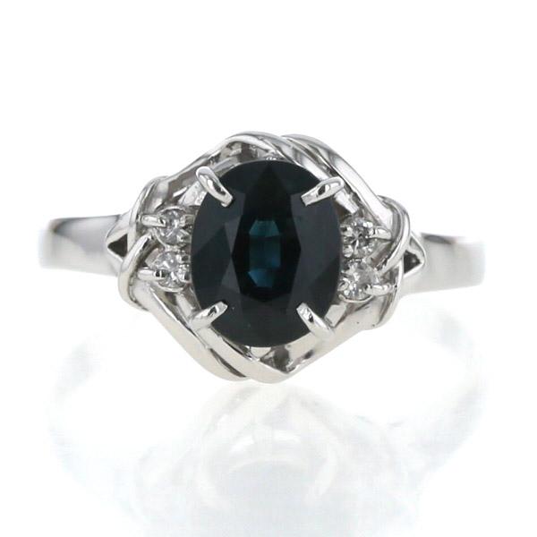 Pt900 プラチナ リング サファイア 1.01ct ダイヤモンド 0.05ct 