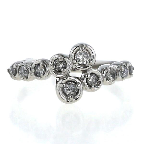 Pt900 プラチナ リング ダイヤモンド 0.3ct 10粒 抱き合わせ カーブ 