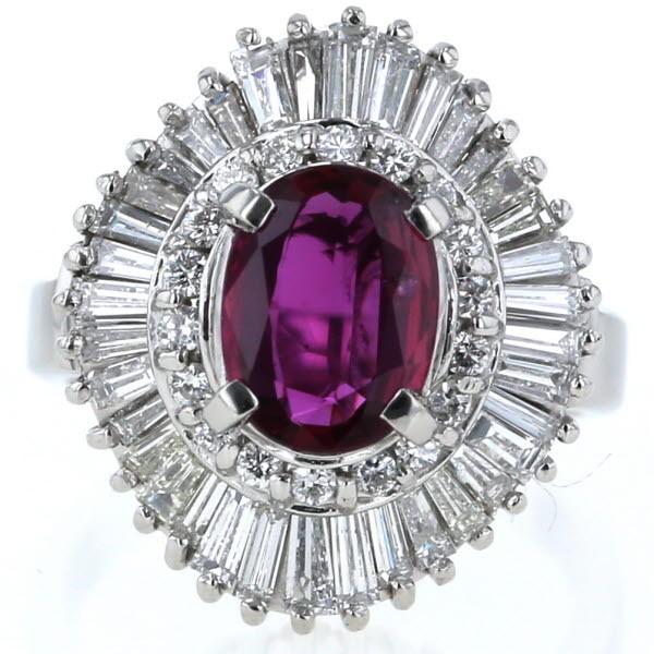 Pt900 プラチナ リング ルビー1.83ct ダイヤモンド1.12ct Pt900 プラチナ リング ルビー1.83ct ダイヤモンド1.12ct