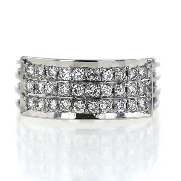 Pt900 プラチナ リング ダイヤモンド 0.49ct パヴェ 4連アーム