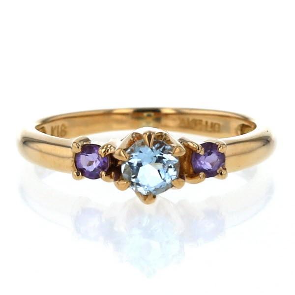 TAKEUP テイクアップ K18YG イエローゴールド リング アクアマリン  