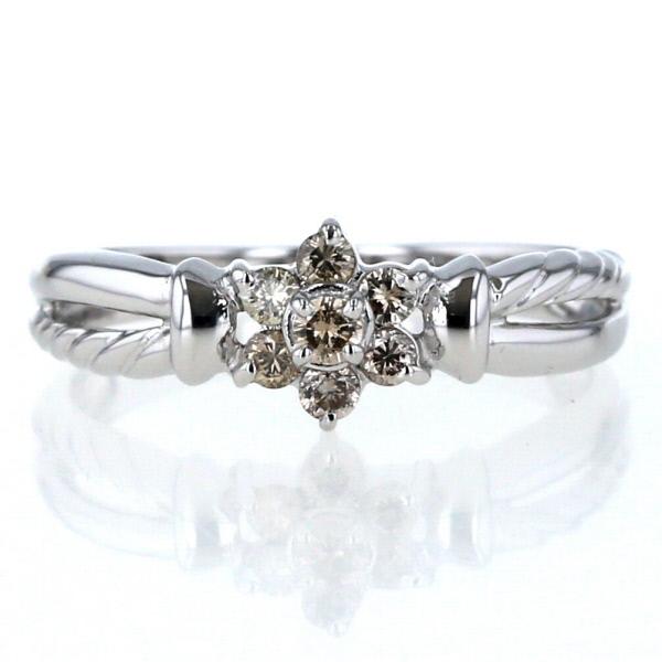 値下げ中)K14WG ダイヤモンドリング