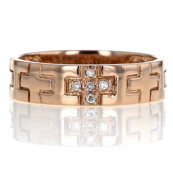 18k ゴールドリング ダイヤモンド　8.5号 選べる3カラー K18 ゴールド ダイヤモンド V字 リング 7〜11号 金 18金