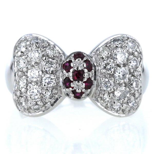 値下げ Pt900 プラチナ リング ダイヤモンド 0.86ct ルビー 0.24ct