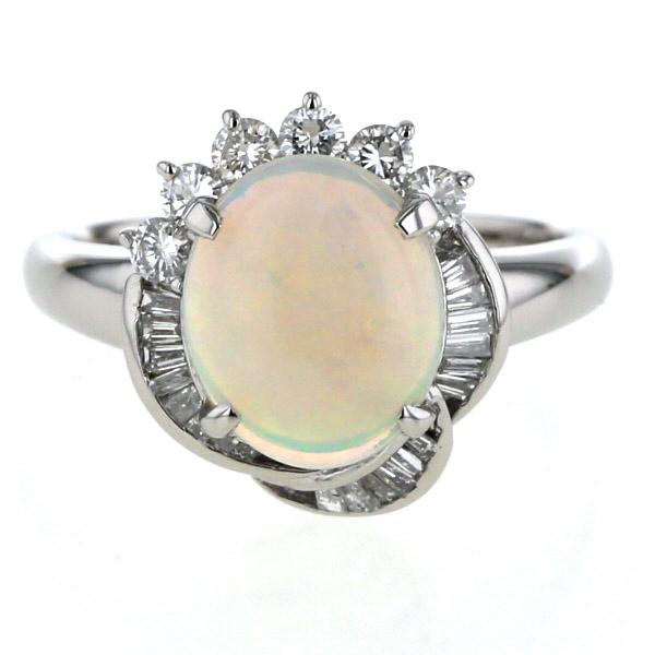 Pt900 プラチナ リング オパール 1.73ct ダイヤモンド 0.53ct