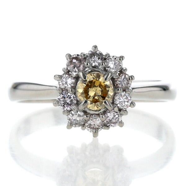 PT900 フラワー ダイヤモンド リング 0.34CT 