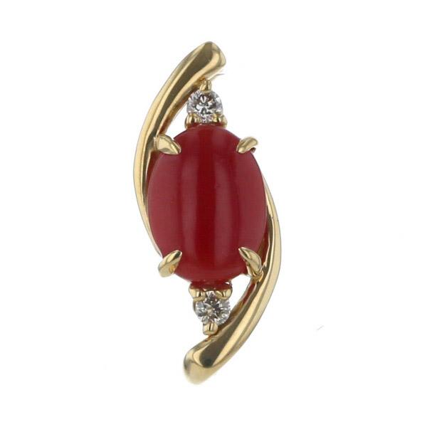 GSTV K18YG イエローゴールド ペンダントトップ 珊瑚 1.00ct