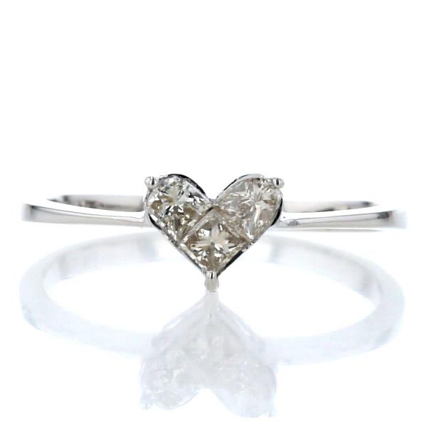 K18WG ホワイトゴールド リング ブラウンダイヤモンド0.50ct 3粒  