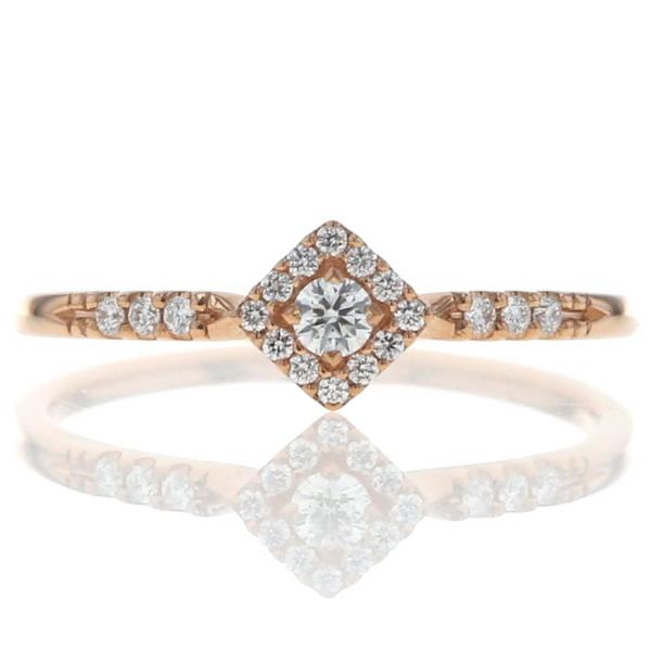 StarJewelry スタージュエリー K18PG スクエアヘイローリング 