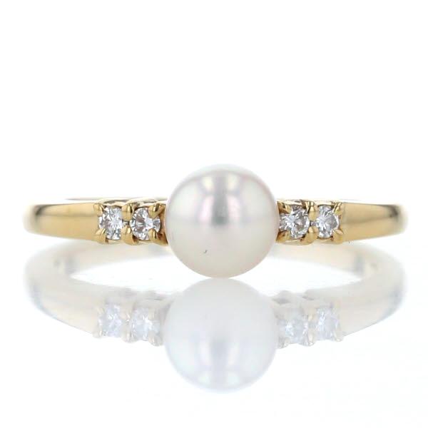 MIKIMOTO ミキモト K18YG イエローゴールド リング パール アコヤ真珠  