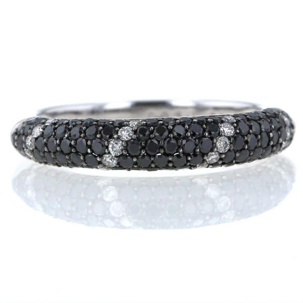 K18WG ホワイトゴールド リング ブラックダイヤモンド0.70ct  