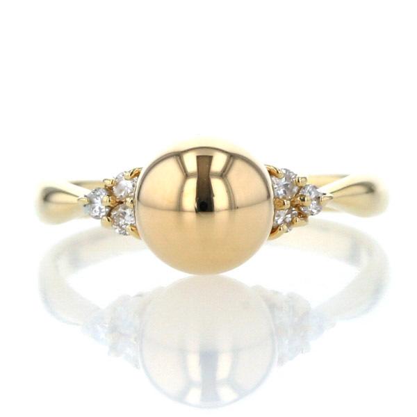 K18YG イエローゴールド リング ダイヤモンド0.12ct マグネット 磁気  