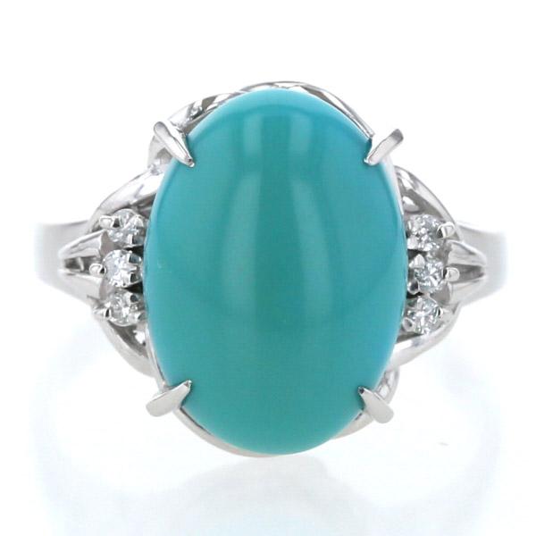 Pt900 プラチナ リング ターコイズ トルコ石 ダイヤモンド0.07ct カボション アラベスク サイドストーン 大粒 指輪  13号【新品仕上済】【zz】【中古】 :4000026801801558:Everydaygoldrush - 通販 - Yahoo!ショッピング
