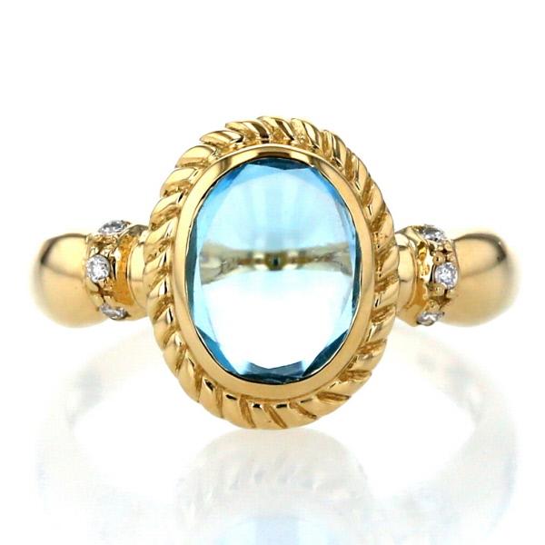 ジャンルイシェレル K18YG イエローゴールド リング ブルートパーズ