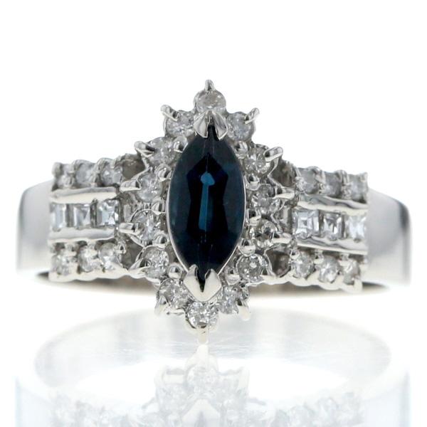 Pt900 プラチナ リング サファイア 0.54ct ダイヤモンド 0.31ct