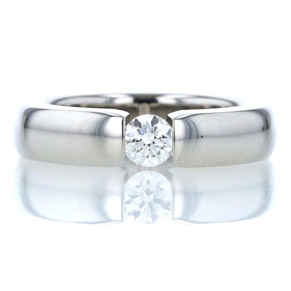値下げ Pt900 プラチナ リング ダイヤモンド0.308ct 一粒石 甲丸  