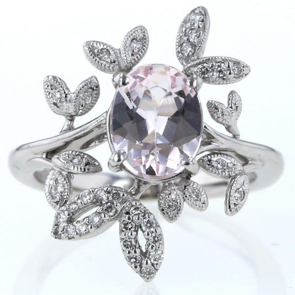 最終値下げ K18WG ホワイトゴールド リング モルガナイト1.50ct 