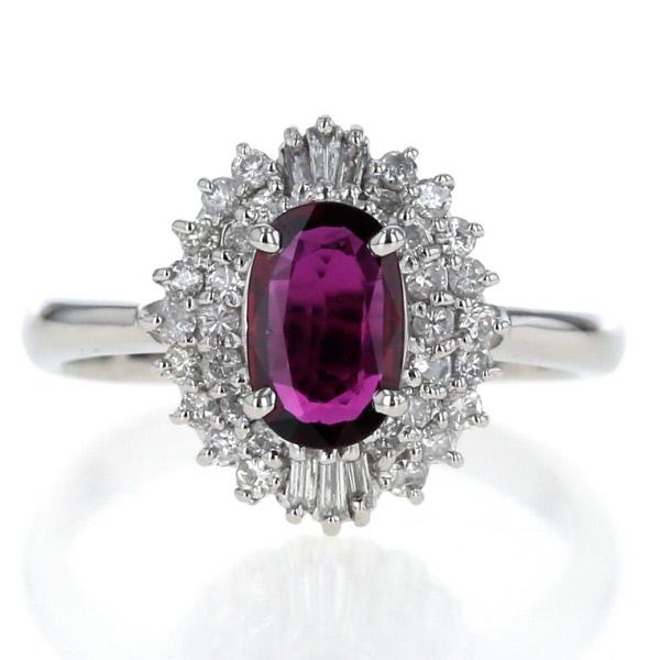 Pt900 プラチナ リング ルビー0.75ct ダイヤモンド0.47ct Pt900 プラチナ リング ルビー0.75ct ダイヤモンド0.47ct