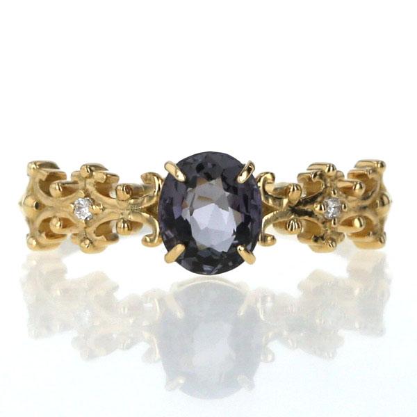 K18YG イエローゴールド リング ラベンダースピネル 0.96ct
