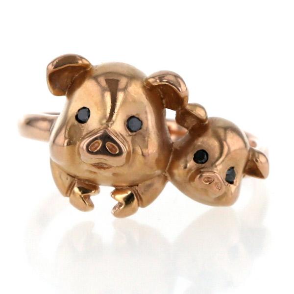 K18PG ピンクゴールド リング ブラックダイヤモンド 0.03ct K18PG ピンクゴールド リング ブラックダイヤモンド 0.03ct